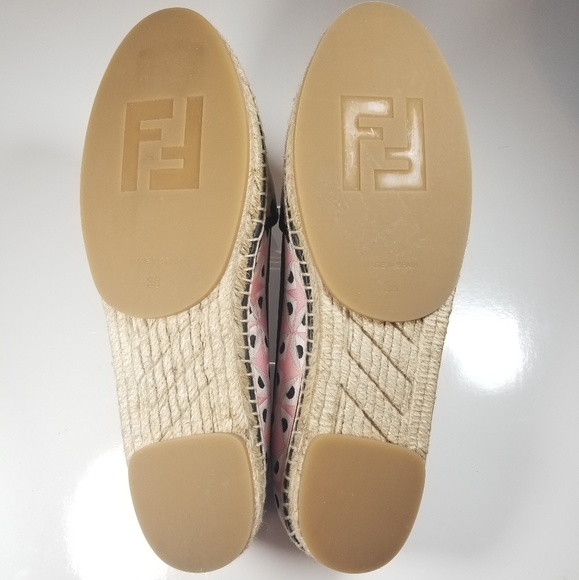FENDI JUNIA PRINTED JACQUARD ESPADRILLES SHOES - Picture 4 of 9